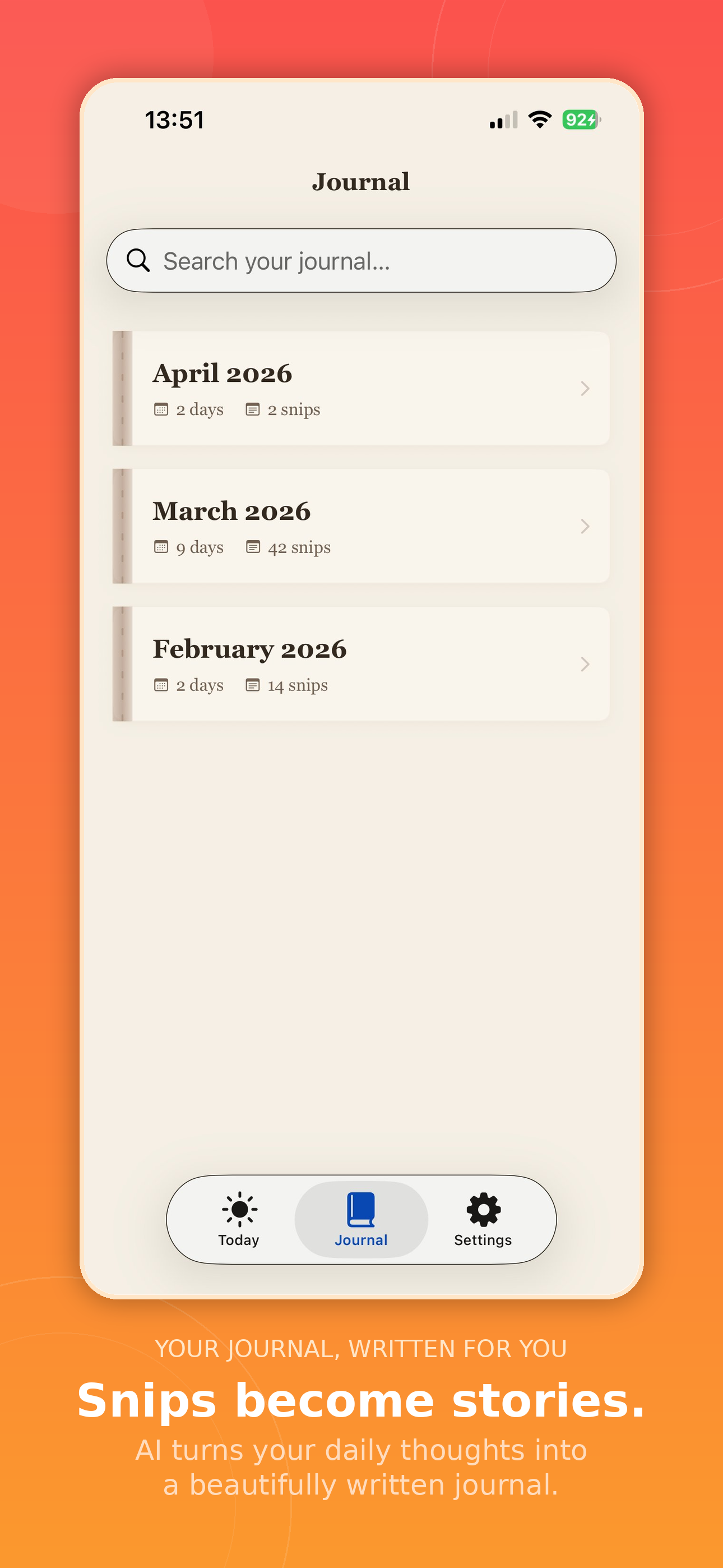Your journal, written for you
