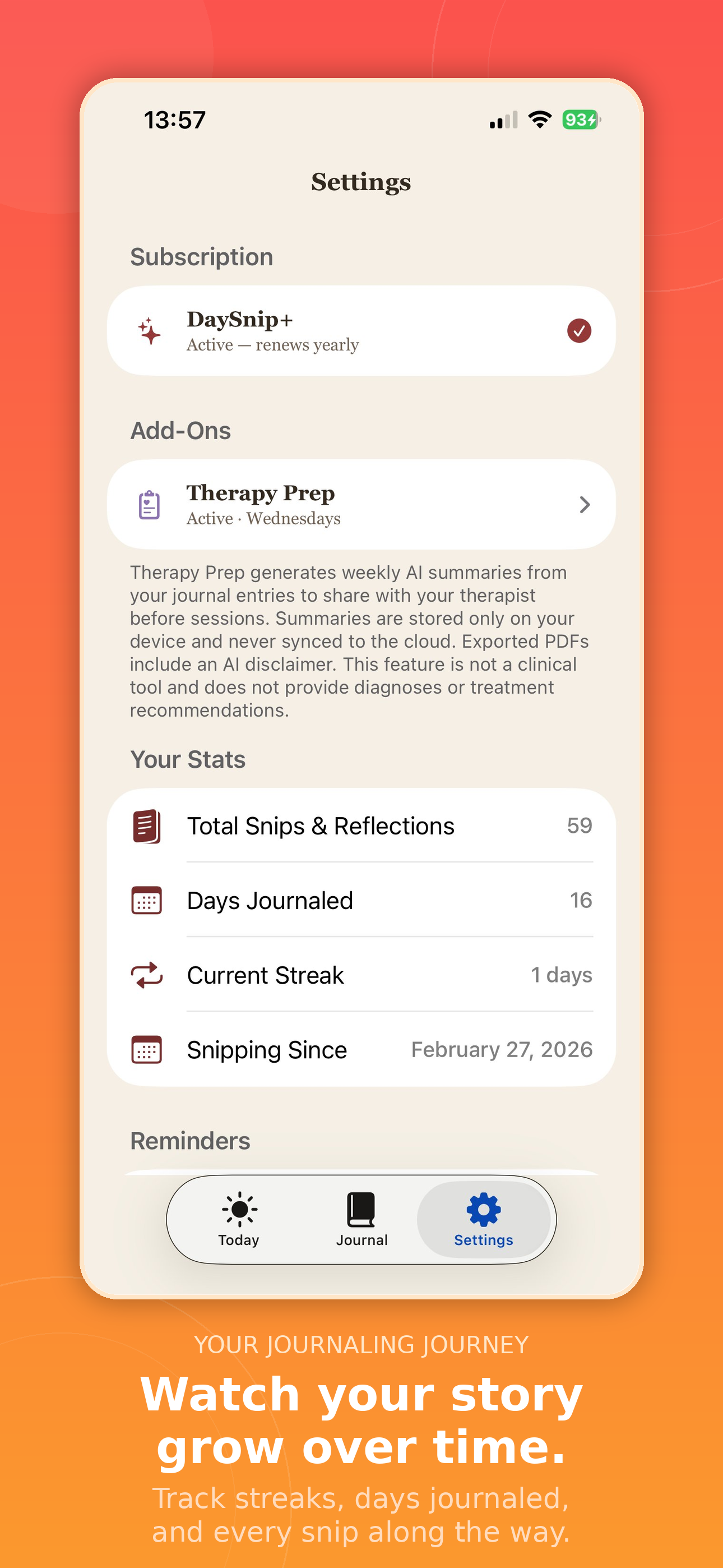 Track your journaling journey